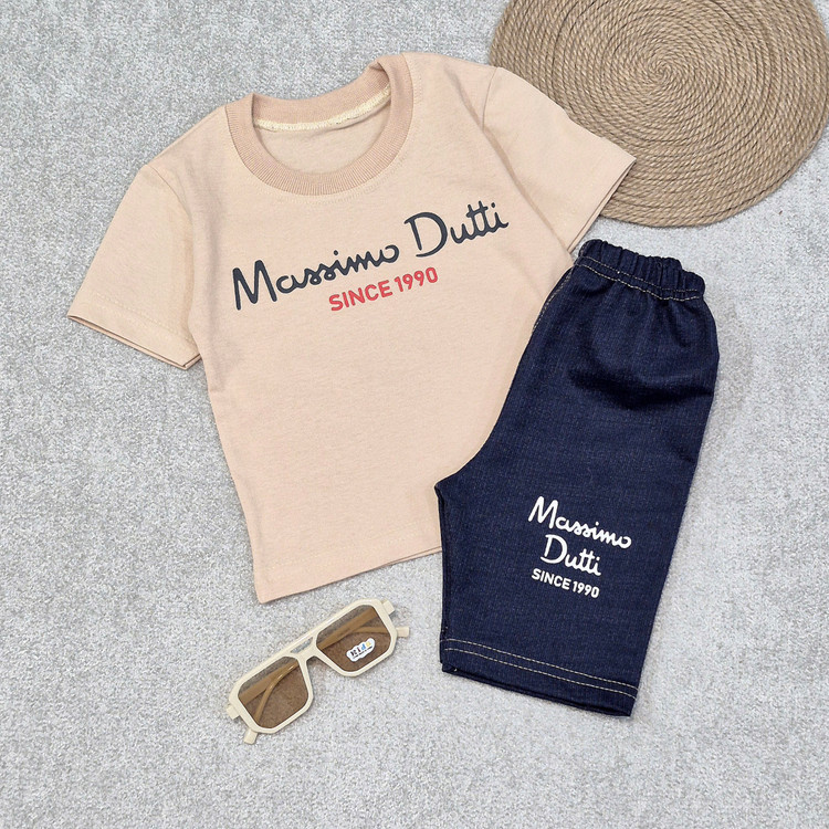 تیشرت و شلوارک طرح لی پسرانه مدل Massimo dutti