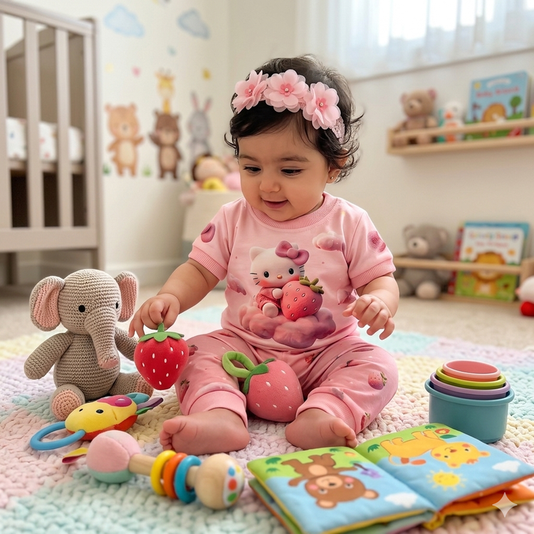 تیشرت و شلوار نوزادی طرح کیتی